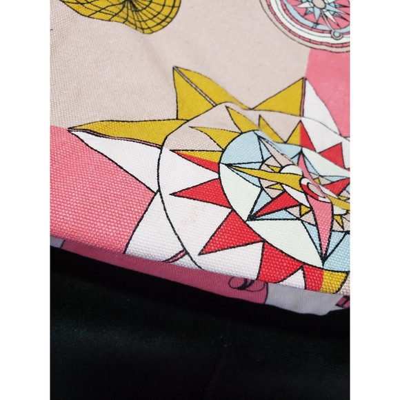 Tory Burch Bag Printed Canvas Tote EUC Summer Pool Picnic Beach All Over Print - Picture 7 of 12